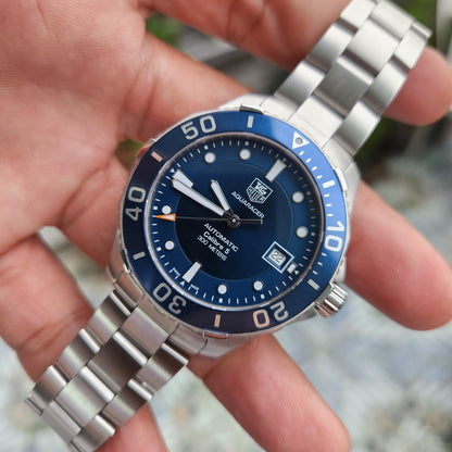 Tag Heuer Aquaracer Calibre 5 Steel Alu Bezel in Blue Dial 41mm