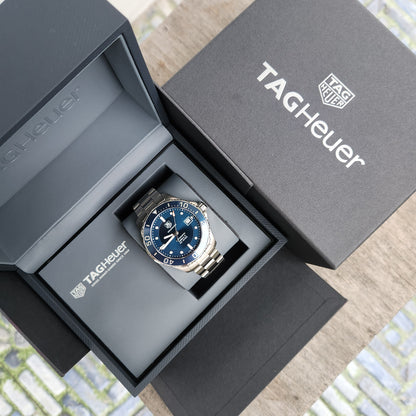 Tag Heuer Aquaracer Calibre 5 Steel Alu Bezel in Blue Dial 41mm