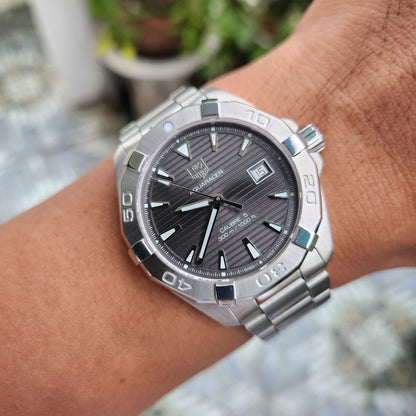 Tag Heuer Aquaracer Calibre 5 in Sunray Grey Dial 41mm - Complete Set