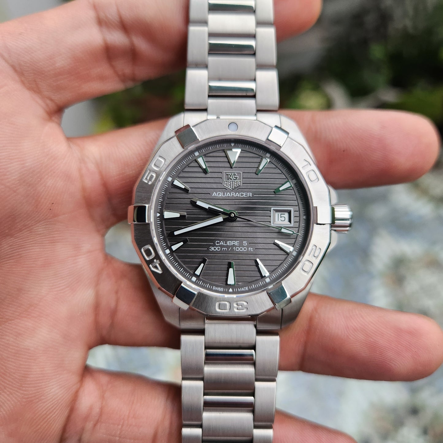 Tag Heuer Aquaracer Calibre 5 in Sunray Grey Dial 41mm - Complete Set