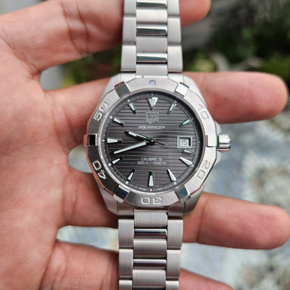 Tag Heuer Aquaracer Calibre 5 in Sunray Grey Dial 41mm - Complete Set