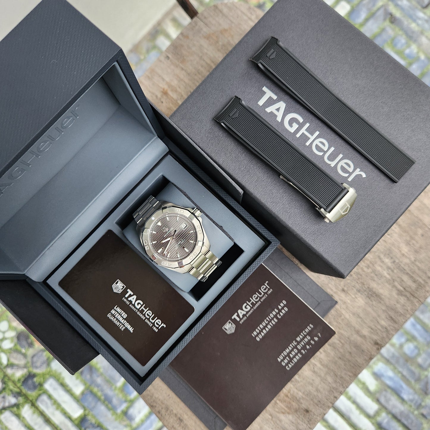 Tag Heuer Aquaracer Calibre 5 in Sunray Grey Dial 41mm - Complete Set