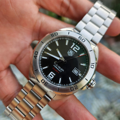 Tag Heuer F1 Calibre 5 Steel Bezel in Black Dial 41mm