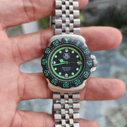 Tag Heuer F1 Classic Midsize Green Accents in Black Dial 34mm