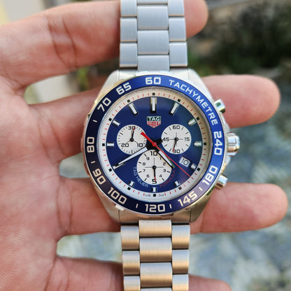 Tag Heuer F1 Chronograph Redbull Racing Special Edition in Blue/White Dial 43mm - Complete Set