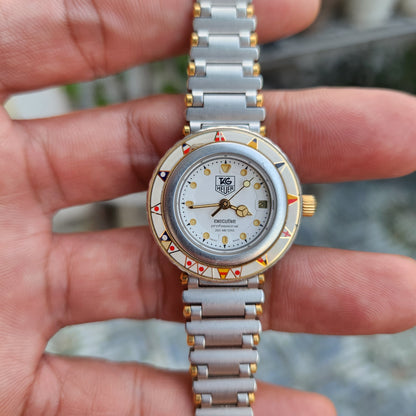 Tag Heuer Executive Professional Ladies Vintage with Nautical Flag Bezel in White Dial 28mm
