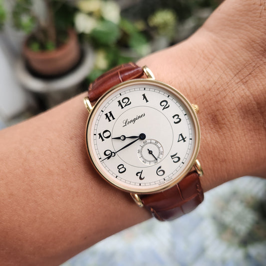 Longines Presence Heritage 18k Solid Rose Gold in Matte Silver Dial 38.5mm - Complete Set