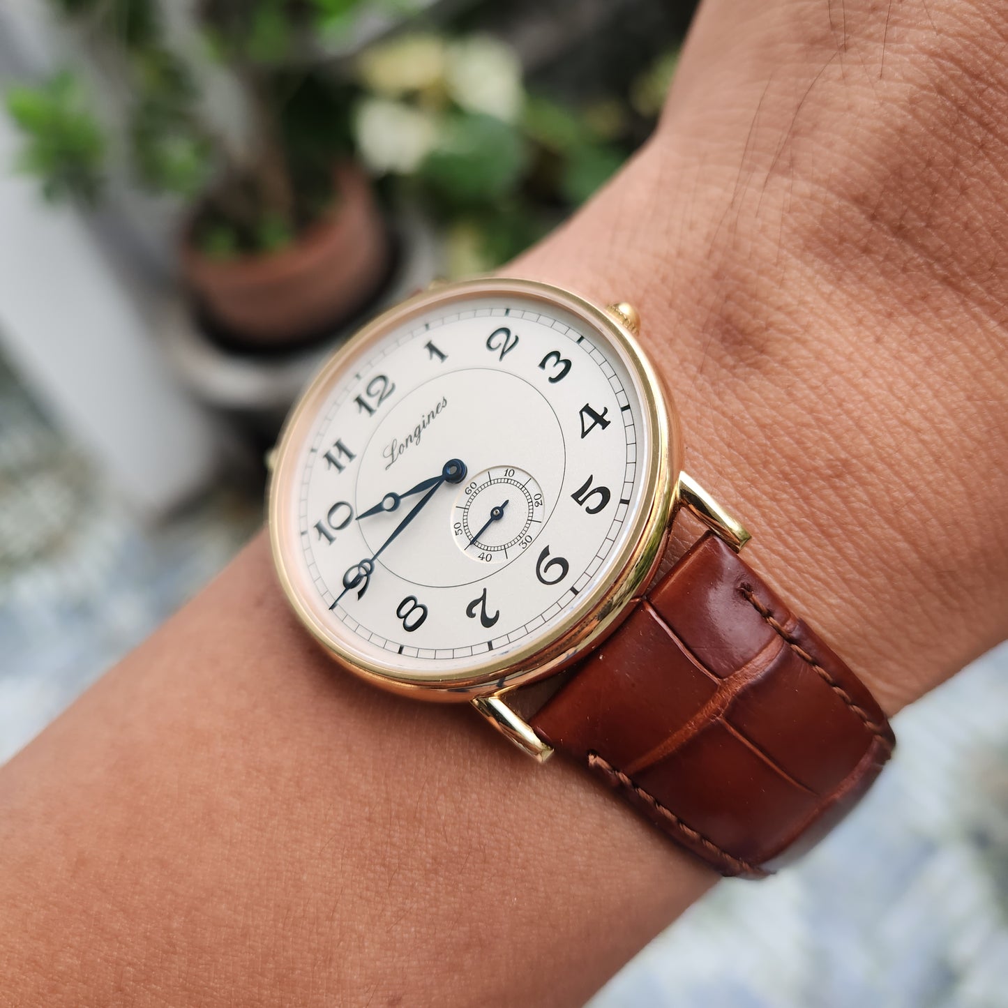Longines Presence Heritage 18k Solid Rose Gold in Matte Silver Dial 38.5mm - Complete Set