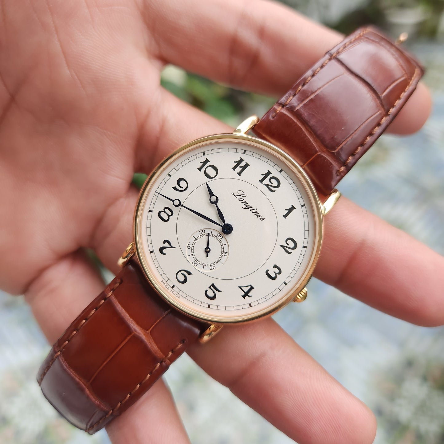Longines Presence Heritage 18k Solid Rose Gold in Matte Silver Dial 38.5mm - Complete Set