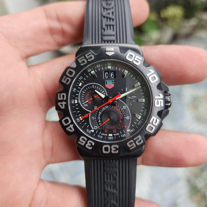 Tag Heuer F1 Grande Date Chronograph PVD Black Dial 44mm