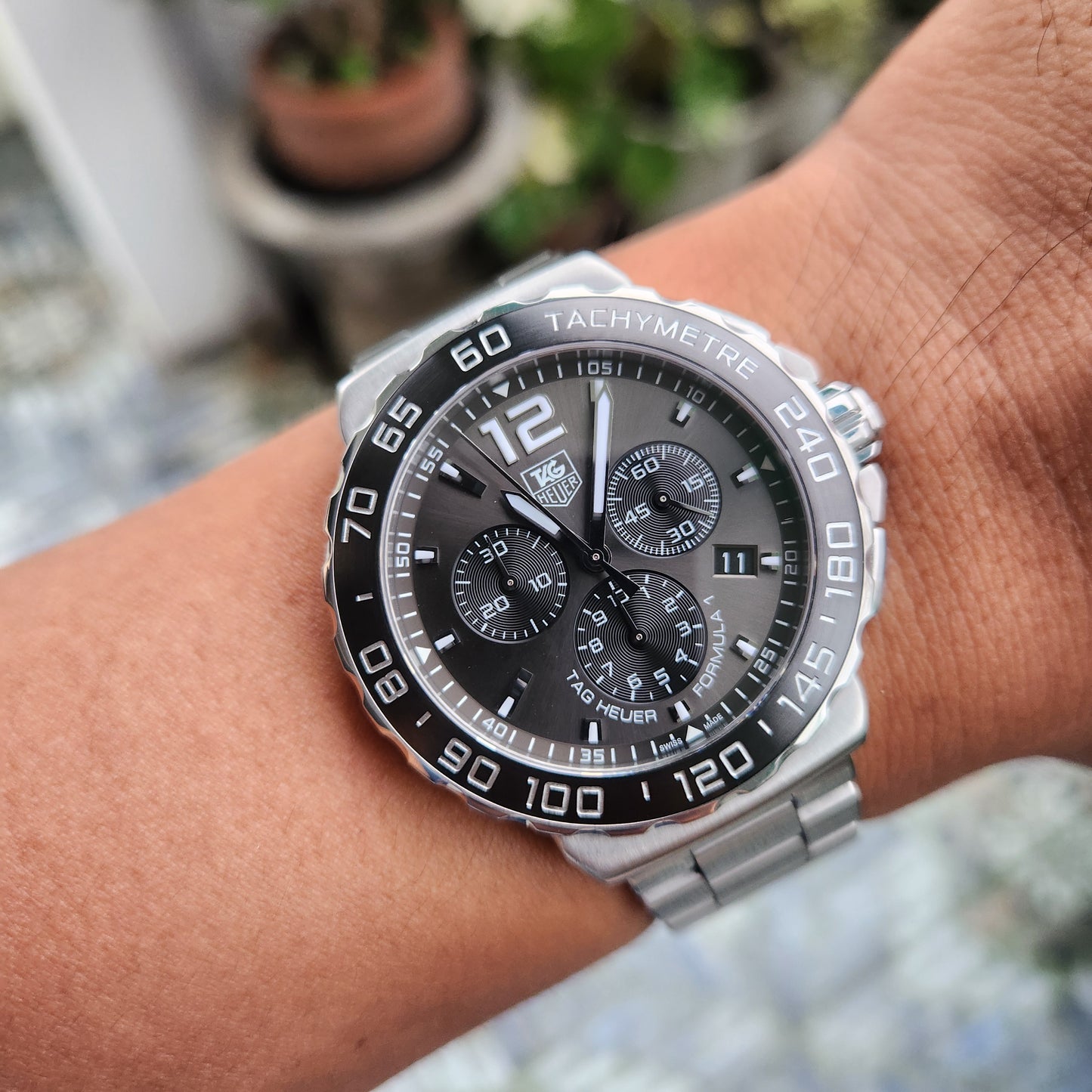 Tag Heuer F1 Chronograph Ceramic Bezel in Anthracite Grey Dial 42mm - Complete Set