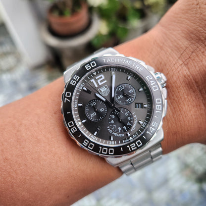 Tag Heuer F1 Chronograph Ceramic Bezel in Anthracite Grey Dial 42mm - Complete Set