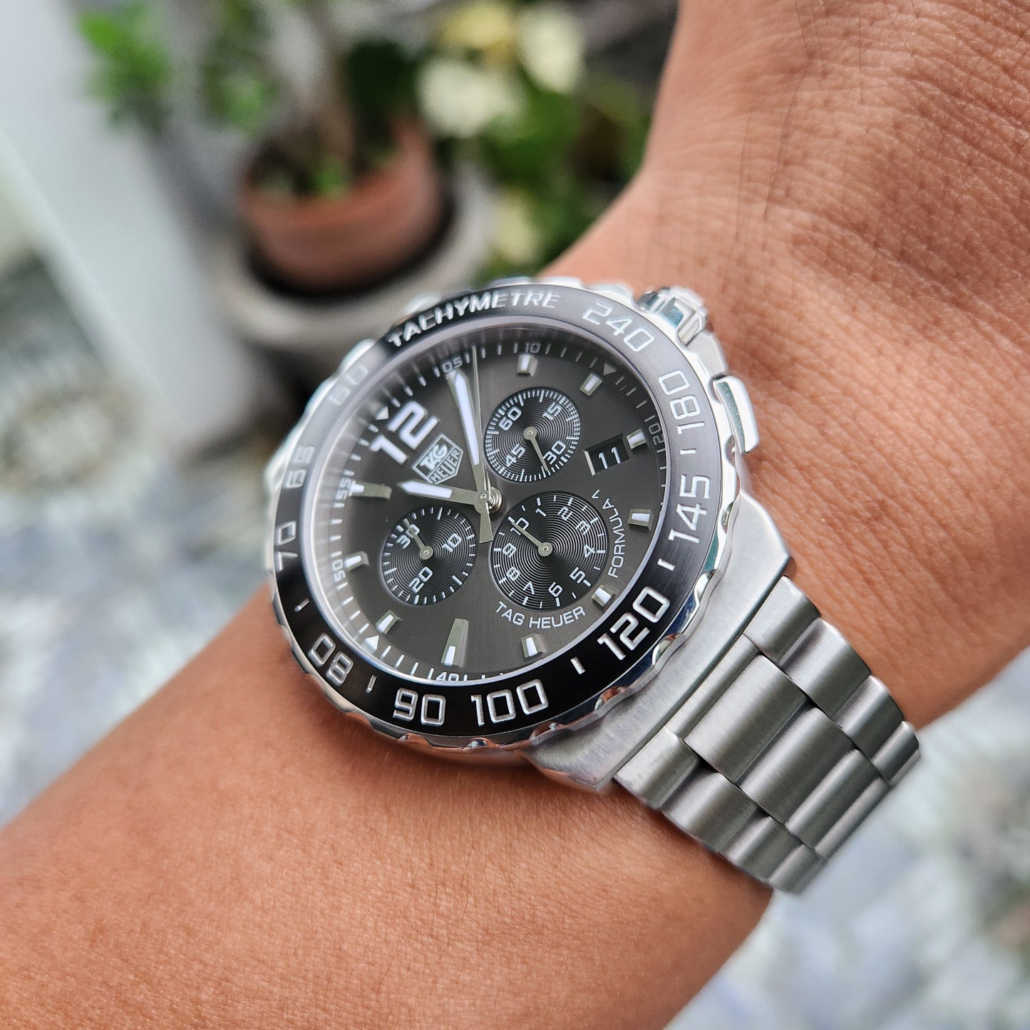 Tag Heuer F1 Chronograph Ceramic Bezel in Anthracite Grey Dial 42mm - Complete Set