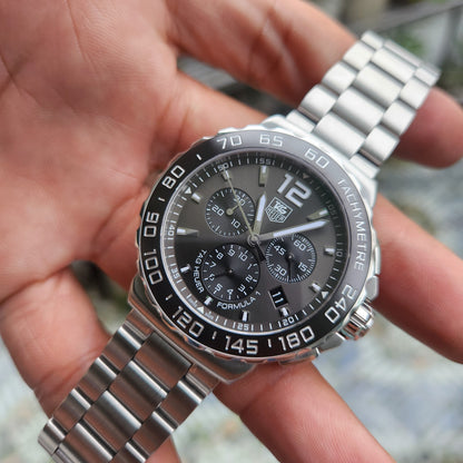 Tag Heuer F1 Chronograph Ceramic Bezel in Anthracite Grey Dial 42mm - Complete Set