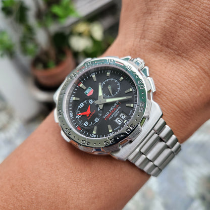 Tag Heuer F1 Alarm Steel Bezel in Black Dial 41mm