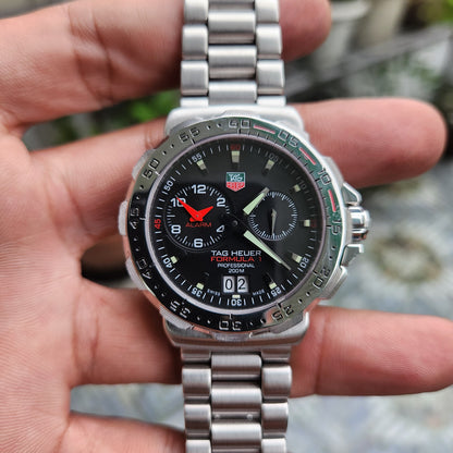 Tag Heuer F1 Alarm Steel Bezel in Black Dial 41mm