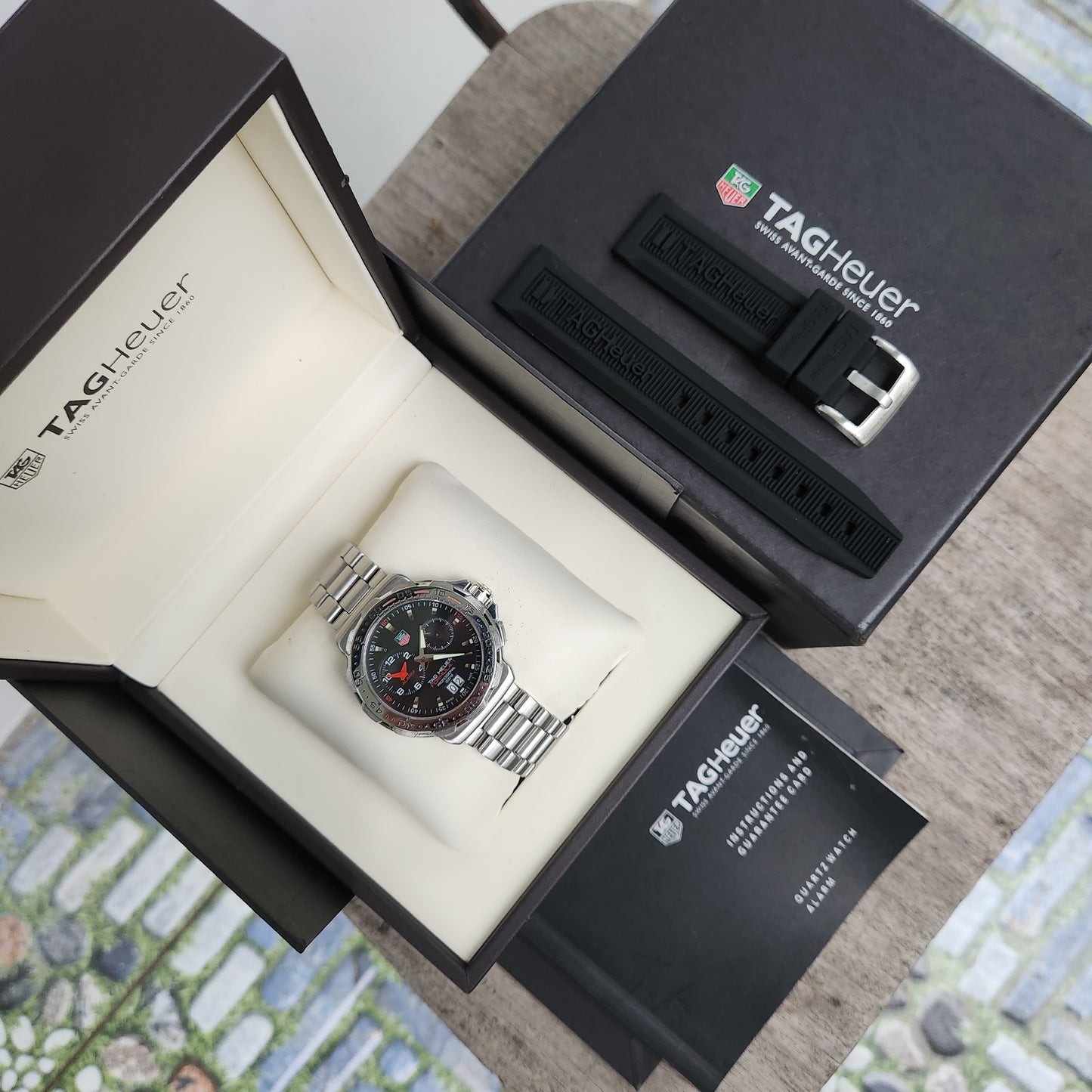 Tag Heuer F1 Alarm Steel Bezel in Black Dial 41mm