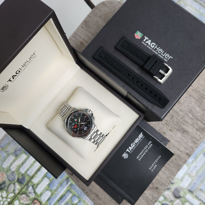 Tag Heuer F1 Alarm Steel Bezel in Black Dial 41mm