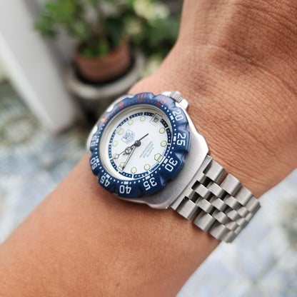 Tag Heuer F1 Classic Midsize Blue Bezel in White Dial 34mm