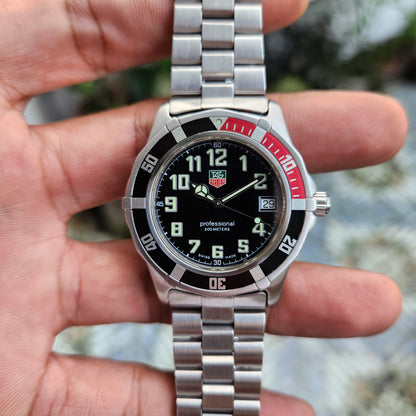 Tag Heuer 2000 Series Professional Vintage 'Coke' Bezel in Black Dial 38mm