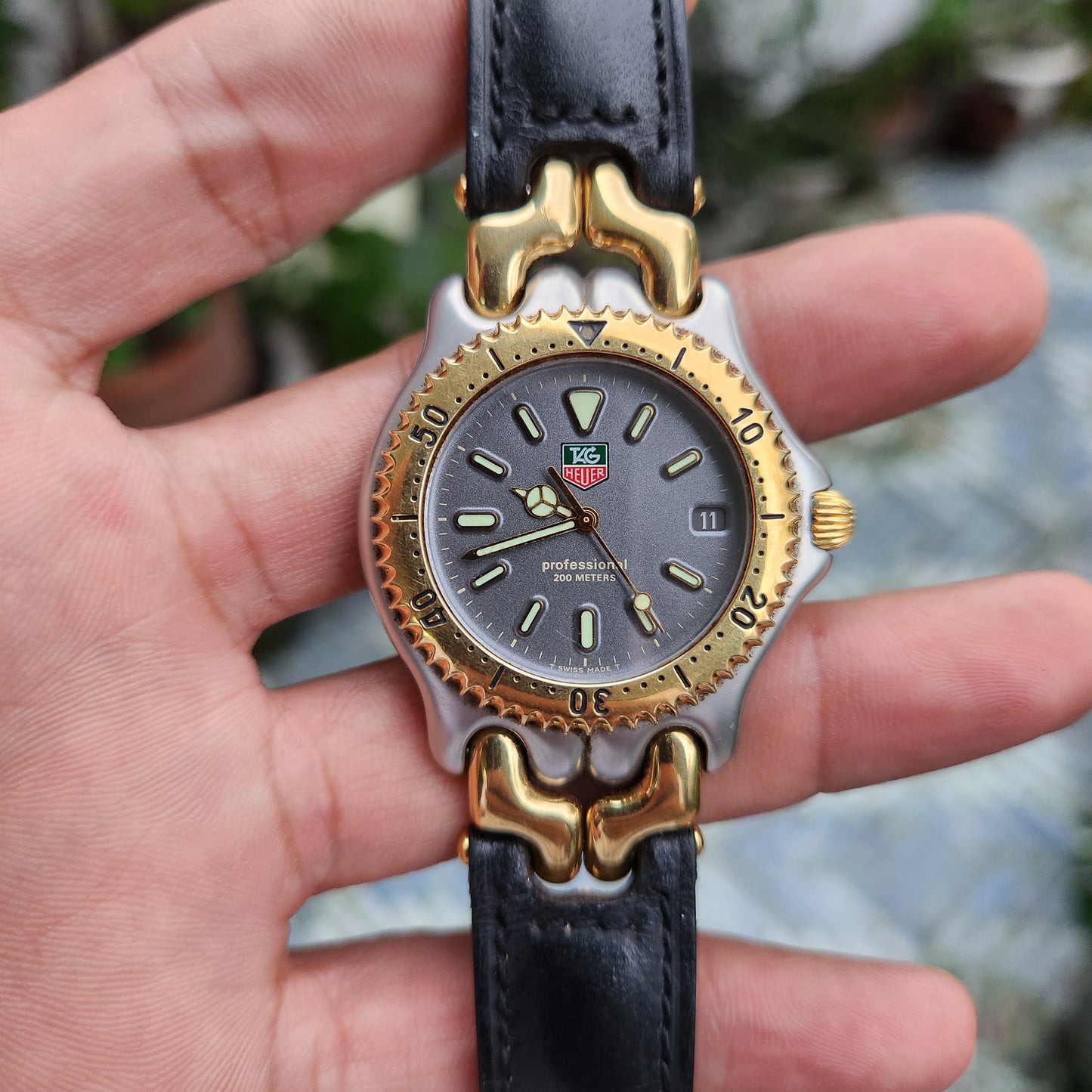 Tag Heuer Link S/EL Professional in Leather Strap in Grey Dial 38mm