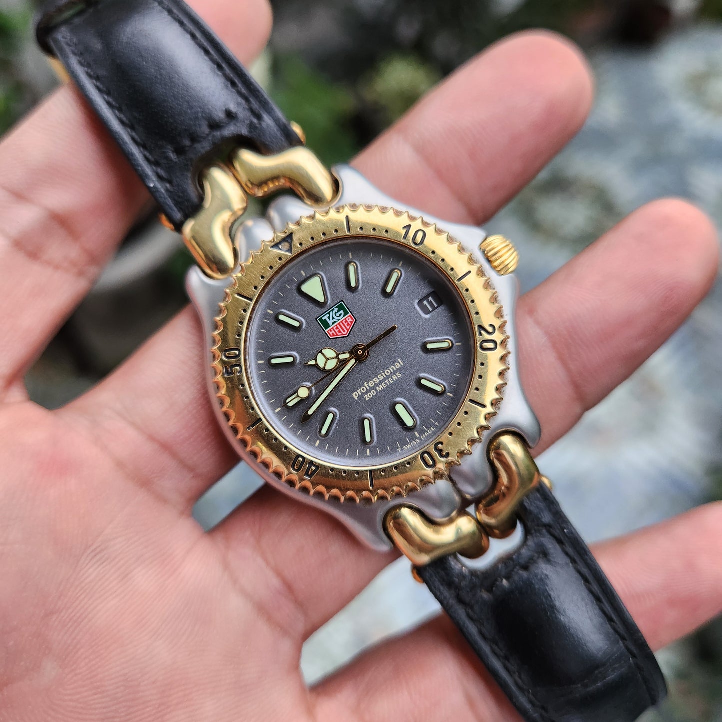 Tag Heuer Link S/EL Professional in Leather Strap in Grey Dial 38mm