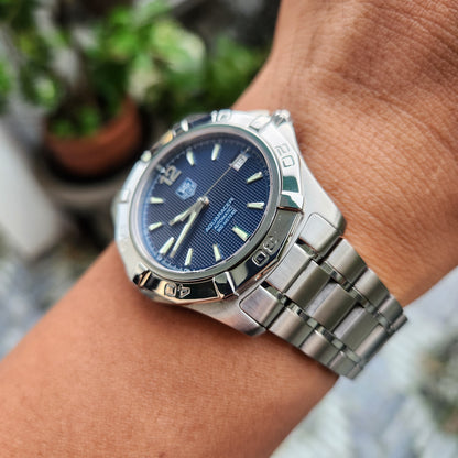 Tag Heuer Aquaracer Calibre 5 in Blue Waffle Dial 39mm - Complete Set