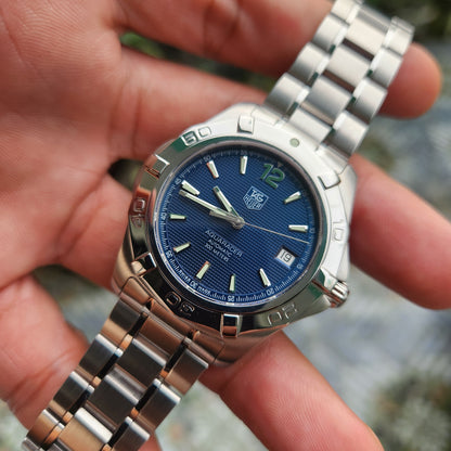 Tag Heuer Aquaracer Calibre 5 in Blue Waffle Dial 39mm - Complete Set