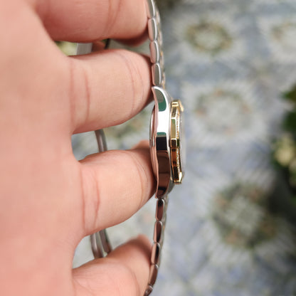 Tag Heuer Ladies Aquaracer Two-Tone 18k yellow gold Bezel in White Mother of Pearl Dial with Diamonds 27mm