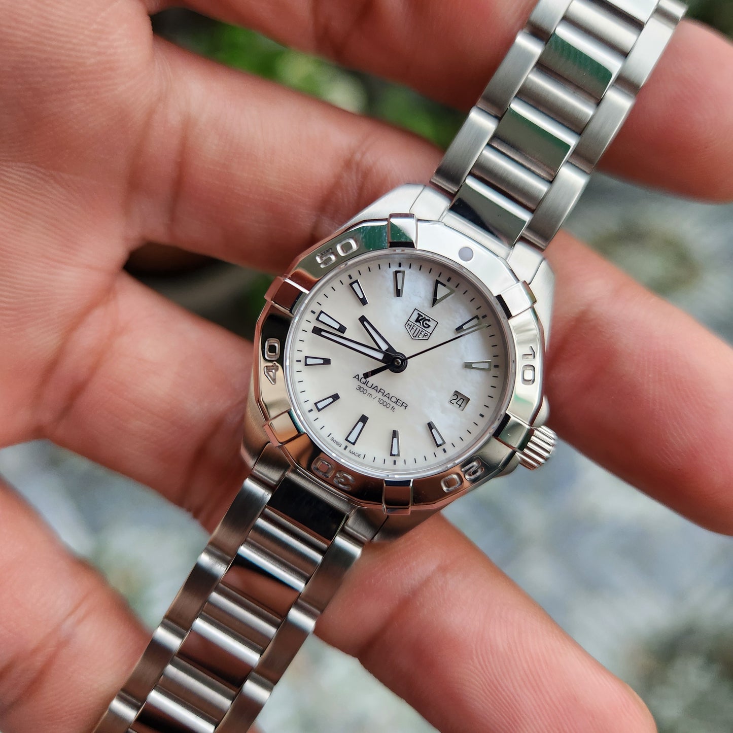 Tag Heuer Ladies Aquaracer Mother of Pearl White Dial 27mm