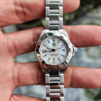 Tag Heuer Ladies Aquaracer Mother of Pearl White Dial 27mm