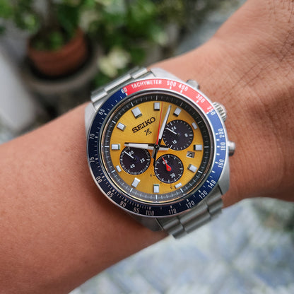 Seiko Prospex Solar Chronograph Speedtimer 'Pogue' in Yellow Dial- Complete Set