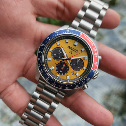 Seiko Prospex Solar Chronograph Speedtimer 'Pogue' in Yellow Dial- Complete Set