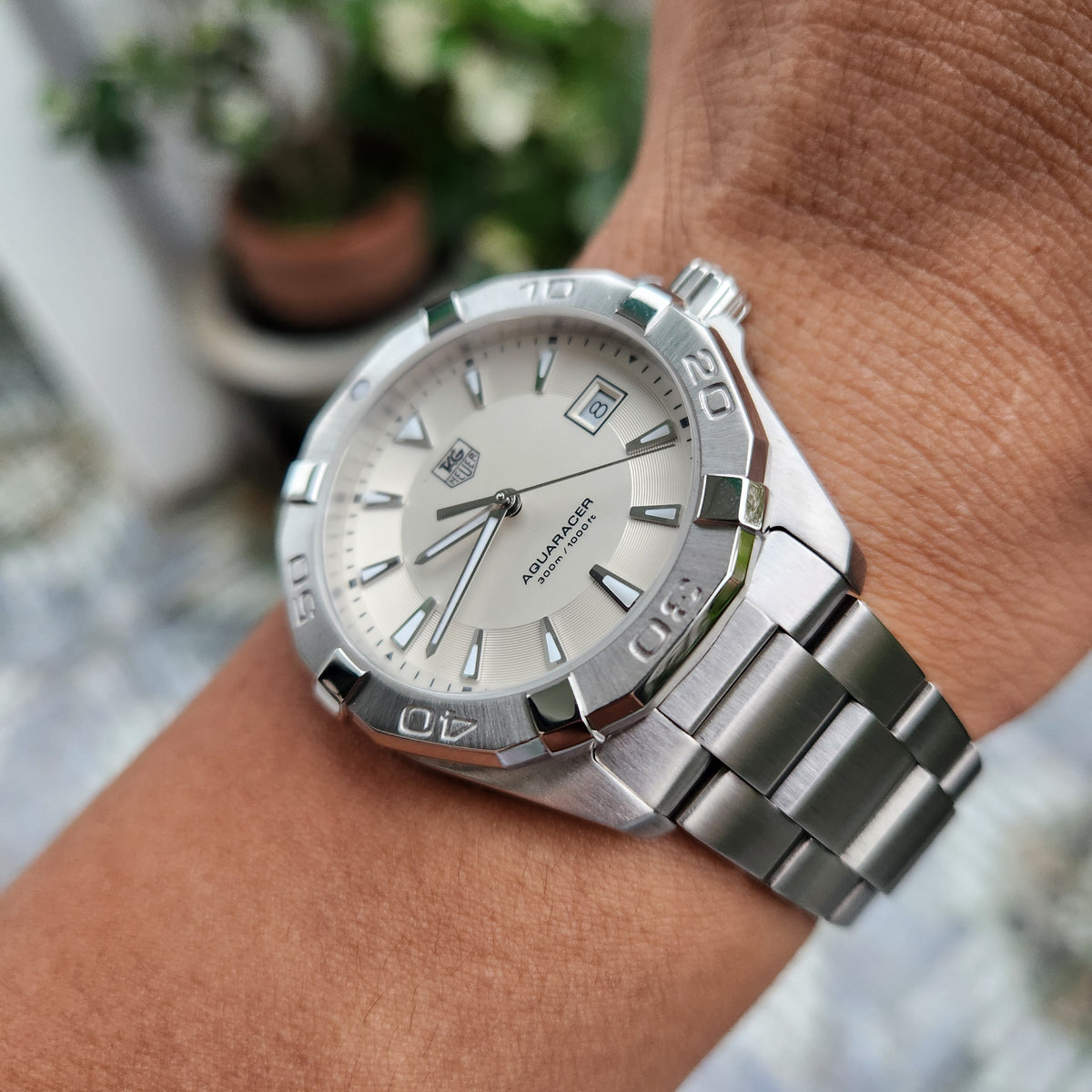 Tag Heuer Aquaracer 300M Steel Bezel in White Dial 41mm