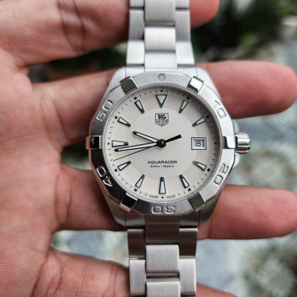 Tag Heuer Aquaracer 300M Steel Bezel in White Dial 41mm