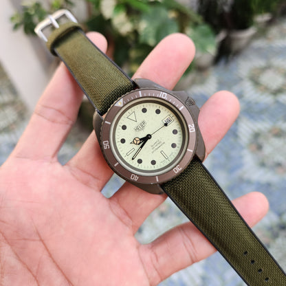 Vintage Heuer Matte Green PVD 'NightDiver' in Full Lume Dial 42mm