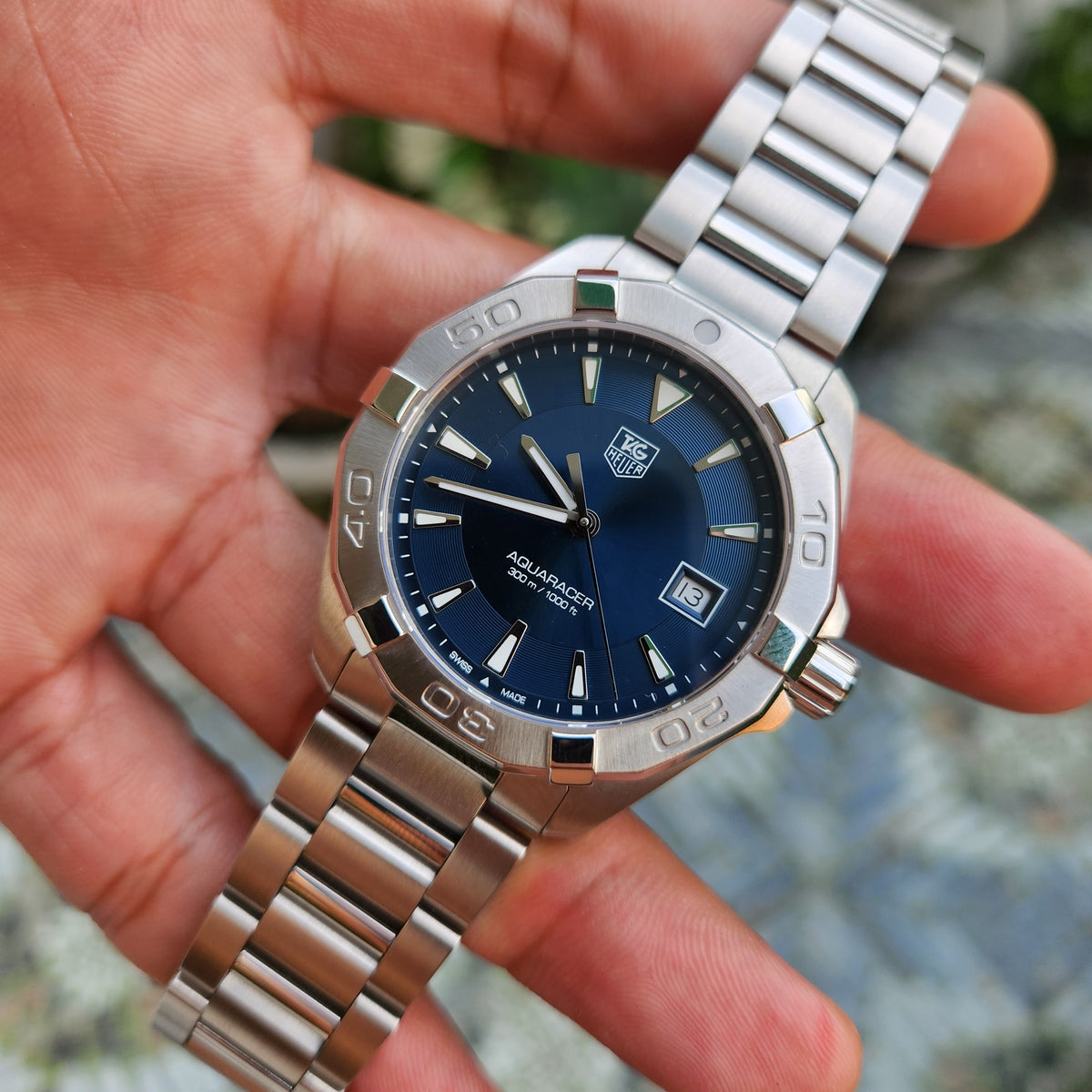 Tag Heuer Aquaracer Steel Bezel in Blue Dial 41mm