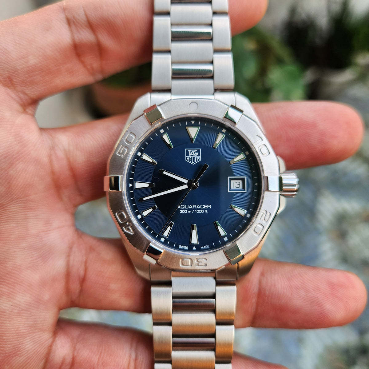 Tag Heuer Aquaracer Steel Bezel in Blue Dial 41mm