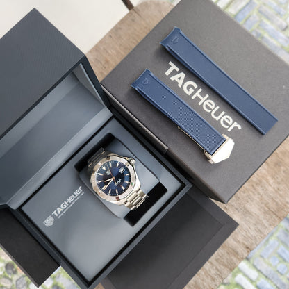 Tag Heuer Aquaracer Steel Bezel in Blue Dial 41mm