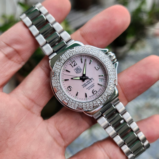Tag Heuer Ladies F1 Pink Mother of Pearl Dial with Diamonds 'Maria Sharapova' 35mm
