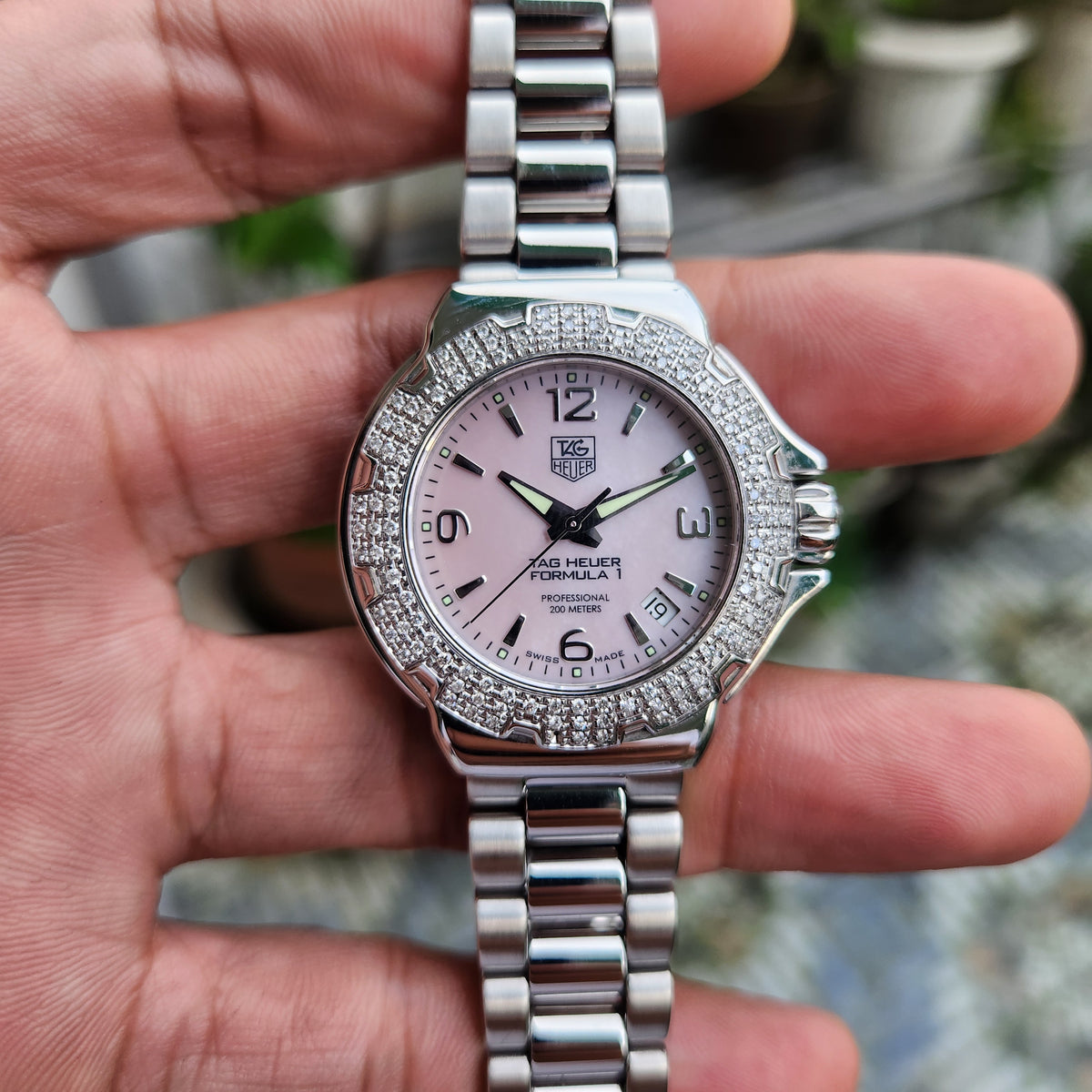 Tag Heuer Ladies F1 Pink Mother of Pearl Dial with Diamonds 'Maria Sharapova' 35mm