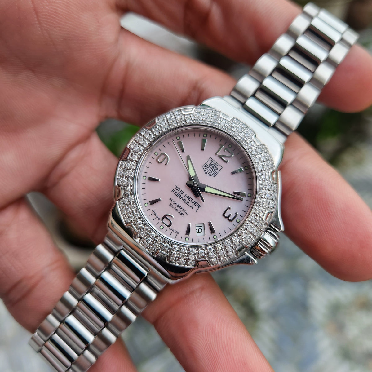 Tag Heuer Ladies F1 Pink Mother of Pearl Dial with Diamonds 'Maria Sharapova' 35mm