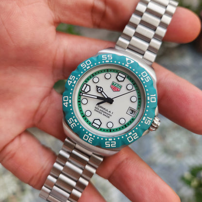 Tag Heuer F1 SolarGraph Limited Edition Green Bezel in White Dial 38mm - Complete Set