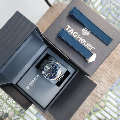 Tag Heuer Aquaracer Chronograph Grande Date Blue Dial 43mm