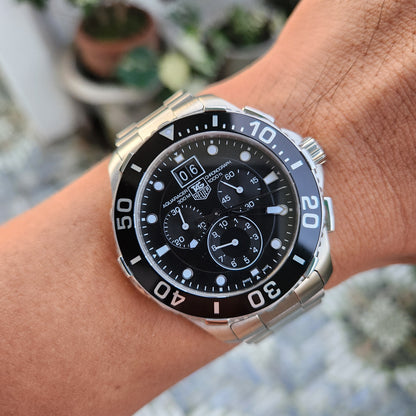 Tag Heuer Aquaracer Chronograph Grande Date Black Dial 43mm