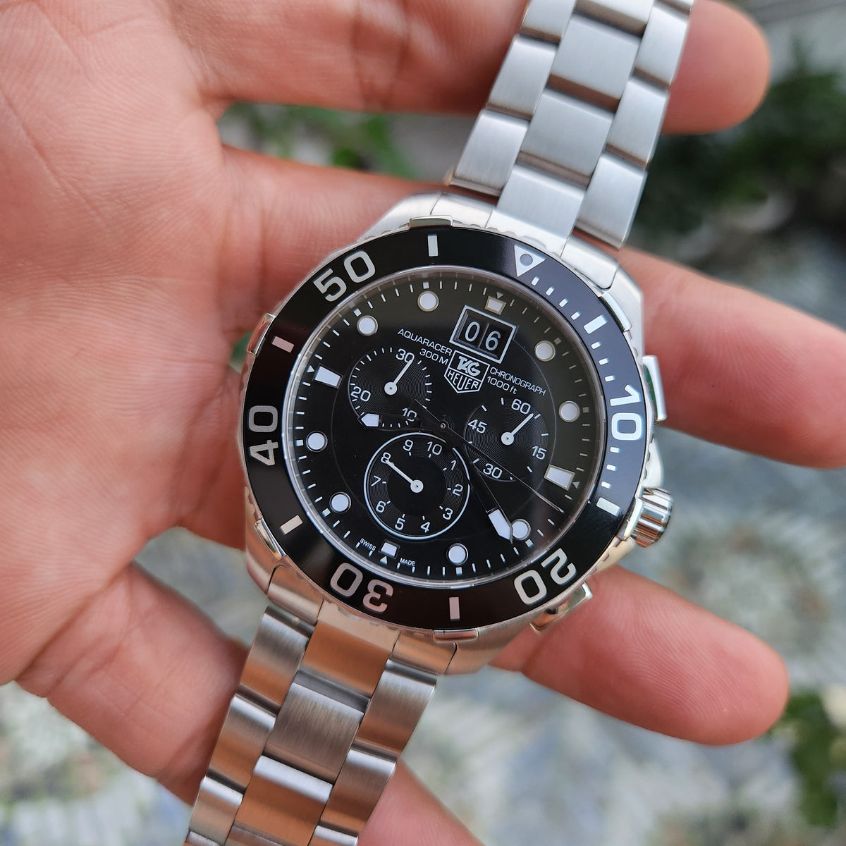 Tag Heuer Aquaracer Chronograph Grande Date Black Dial 43mm