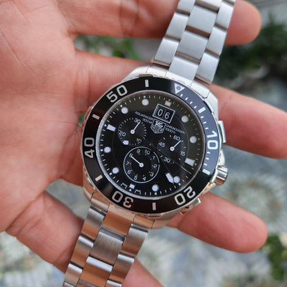 Tag Heuer Aquaracer Chronograph Grande Date Black Dial 43mm