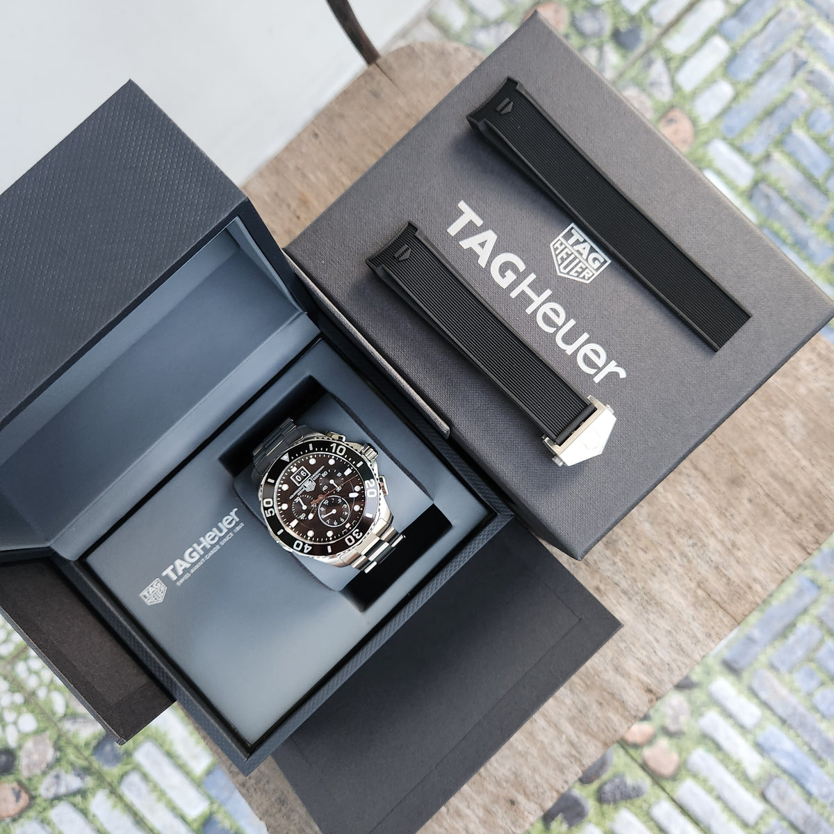 Tag Heuer Aquaracer Chronograph Grande Date Black Dial 43mm