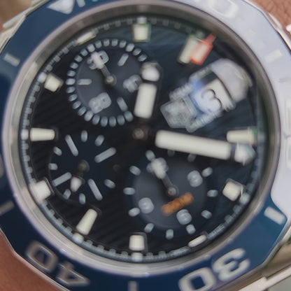 Tag Heuer Aquaracer Chronograph Calibre 16 Ceramic Bezel in Blue Dial 43mm - Complete Set