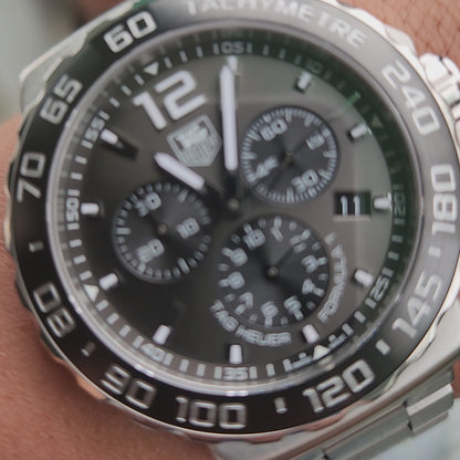 Tag Heuer F1 Chronograph Ceramic Bezel in Anthracite Grey Dial 42mm - Complete Set